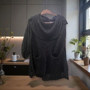 Connie Dark Grey with Front PocketsTextured Top